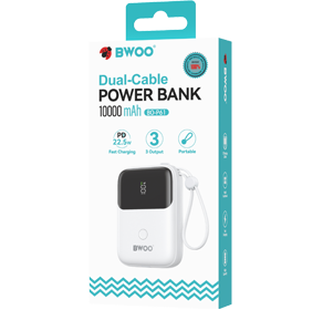 Power Bank avec câble intégré à charge rapide Mini PD 20 W