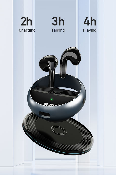 BW74 Écouteurs sans fil semi-intra-auriculaires à ouverture rotative BT V5.1