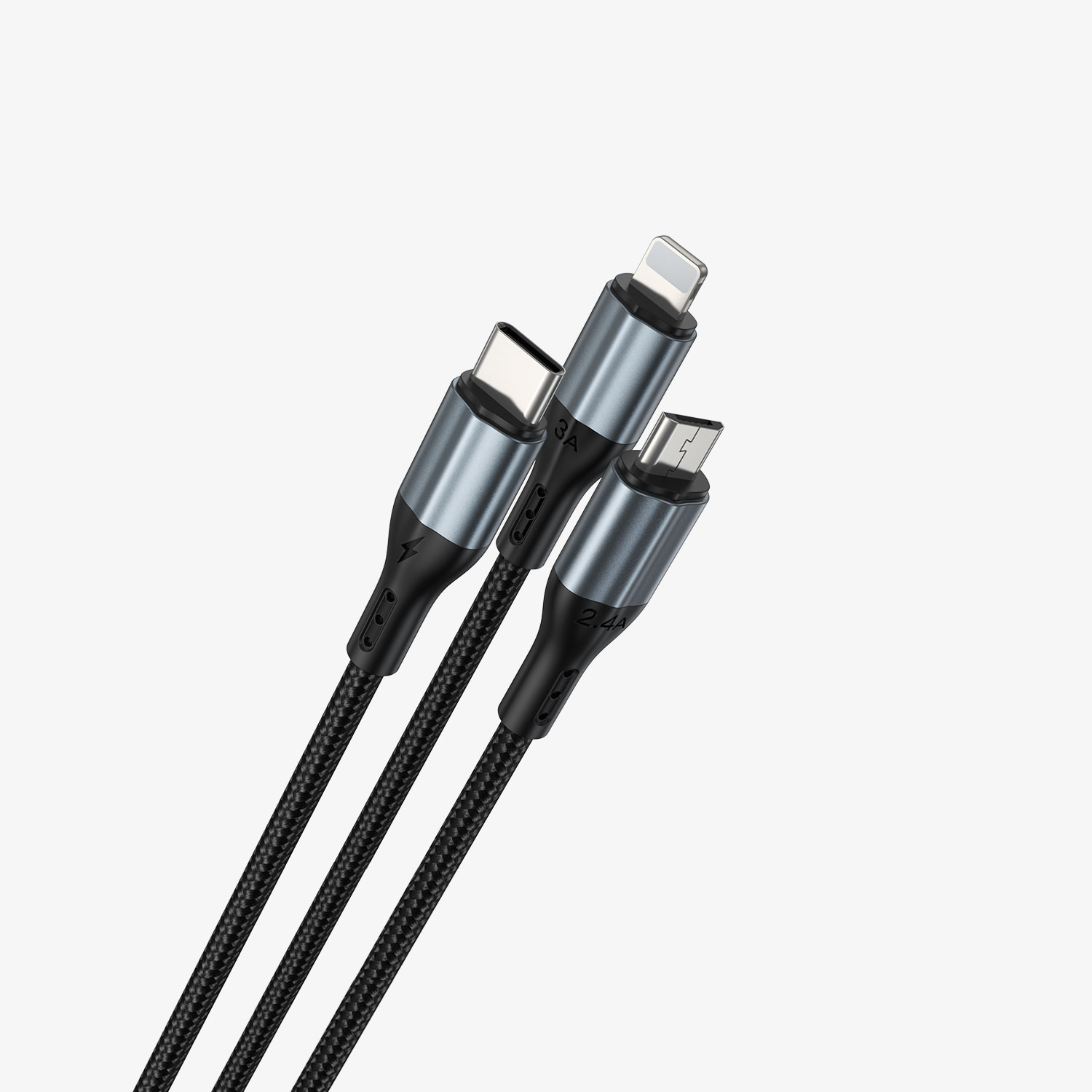 Câble de charge USB multiple 3-en-1 3A pour téléphone