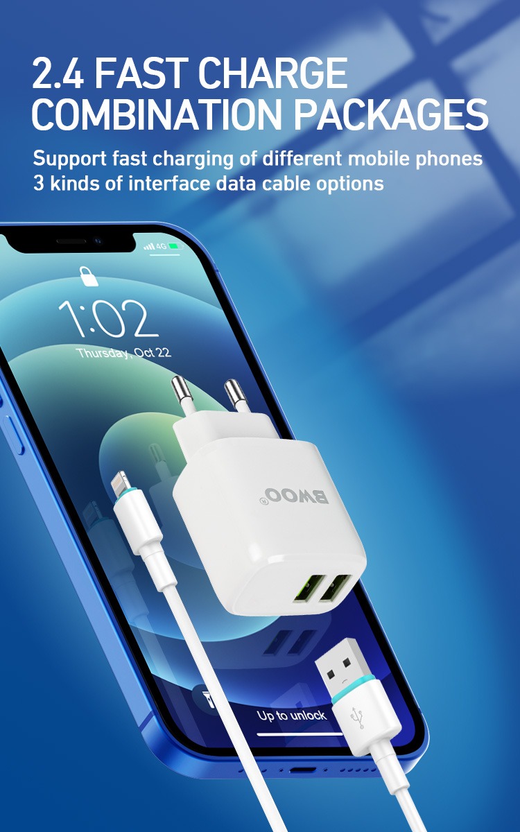 BWOO Chargeur rapide compatible pour iPhone