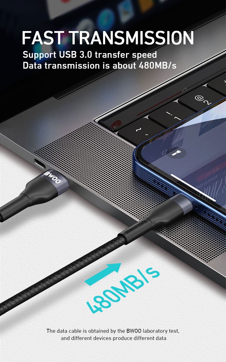 BO-X166L Bwoo Cable compatible avec iPhone 2.4A