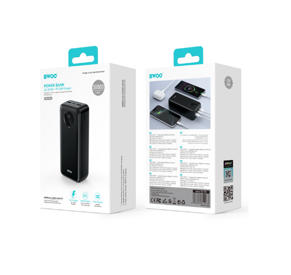 BO-P64 Batterie externe 30 000 mAh avec affichage numérique