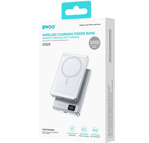 BO-P76 Batterie externe magnétique ultra-mince de 10 000 mAh à charge rapide