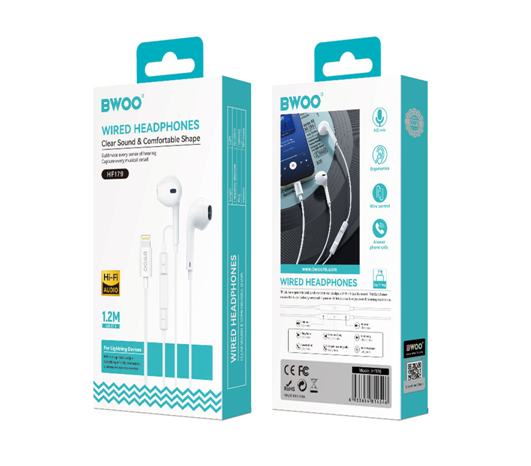 HF179 Ecouteur filaire de qualité Hi-Fi pour iPhone