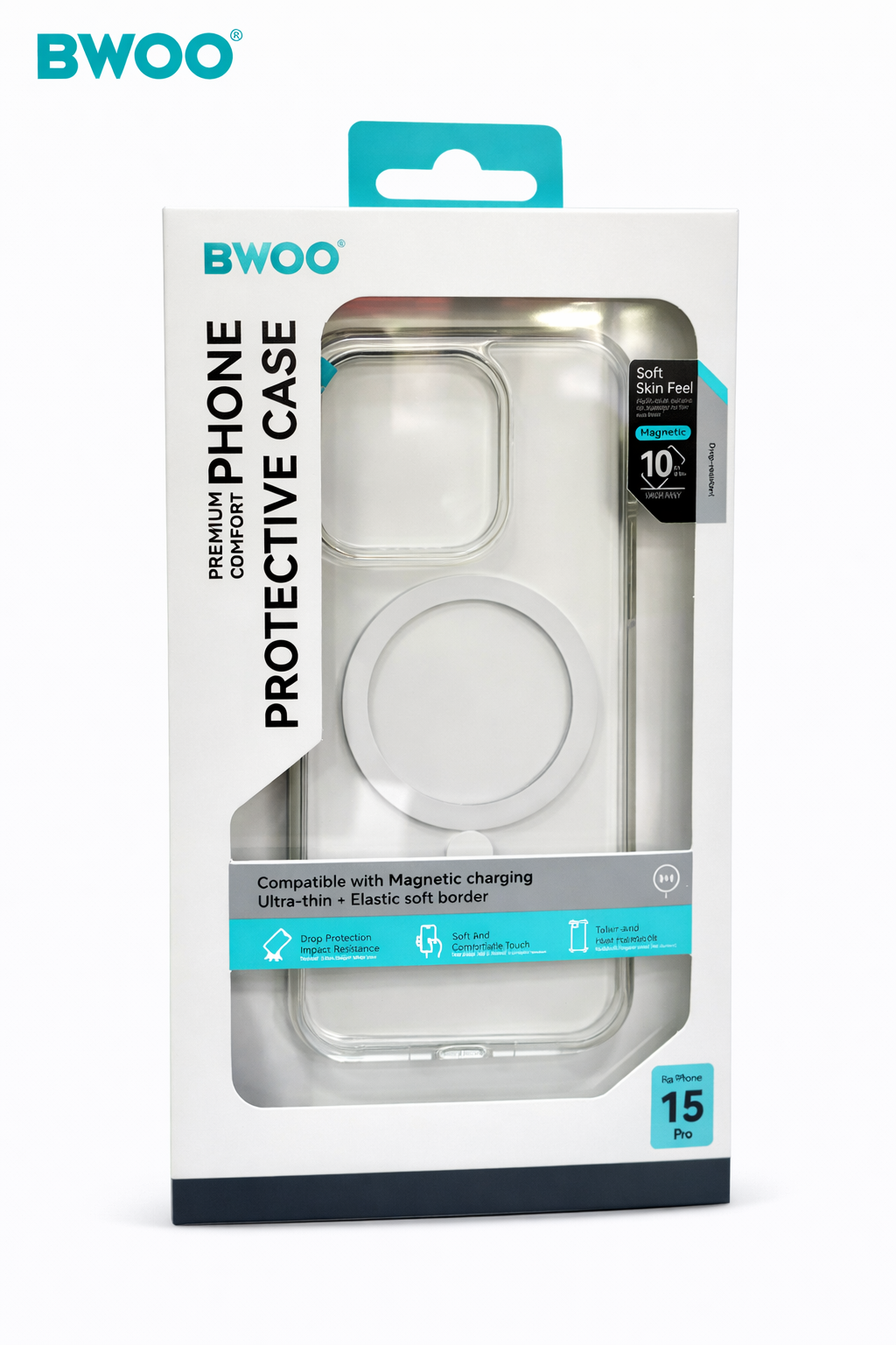 Coque de protection intégrale BWOO pour iPhone 15 Pro